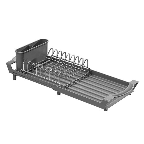 Expandable Dish Drainer Anti-rust Sink Drainer Removable Cutlery Holder Kitchen 1