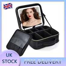 Portable Vanity LED Makeup Bag with Mirror - 3 Modes Travel Cosmetic Organizer