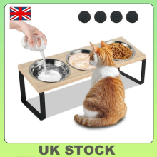 Elevated Cat Bowls 3 Pack Stainless Steel 15Â Angled Stand Cat Feeder