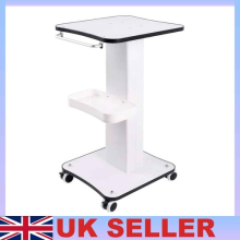 3-Tier Beauty Salon Trolley Cart Iron & Wood Storage Cart Lockable Silent Wheels