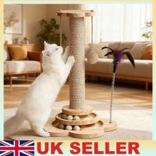 Natural Sisal Cat Scratching Post Stable Vertical Scratcher for Indoor Small Cat
