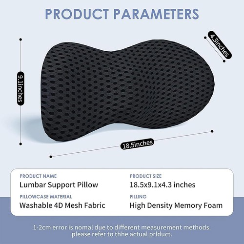 Lower Back Seat Cushion, Memory Foam Waist Pillow - for Office/Computer/Car Seat 1
