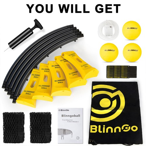 Set 2 Nets LED Light Strip Roundnet Game Beach Backyard Outdoor Spikeball Kit 1