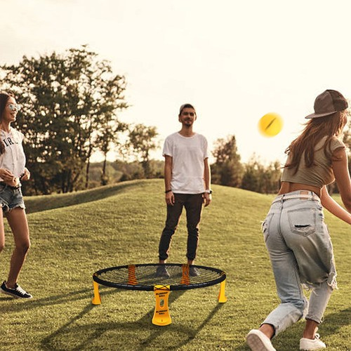 Set 2 Nets LED Light Strip Roundnet Game Beach Backyard Outdoor Spikeball Kit 2