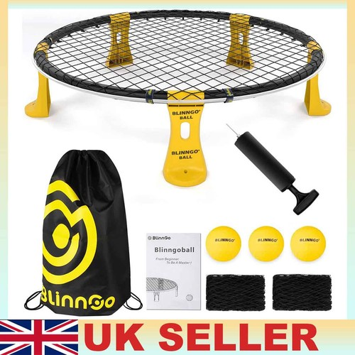 Set 2 Nets LED Light Strip Roundnet Game Beach Backyard Outdoor Spikeball Kit