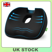 Memory Foam Seat Cushion for Hemorrhoids/Tailbone-Breathable, Non-Slip/Removable