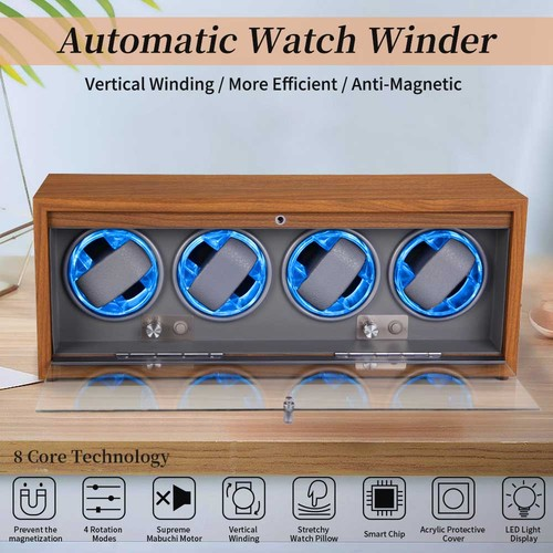 4-Watch Automatic Winder, 4 Rotation Modes with Open-Cover Stop Ambient LED 1