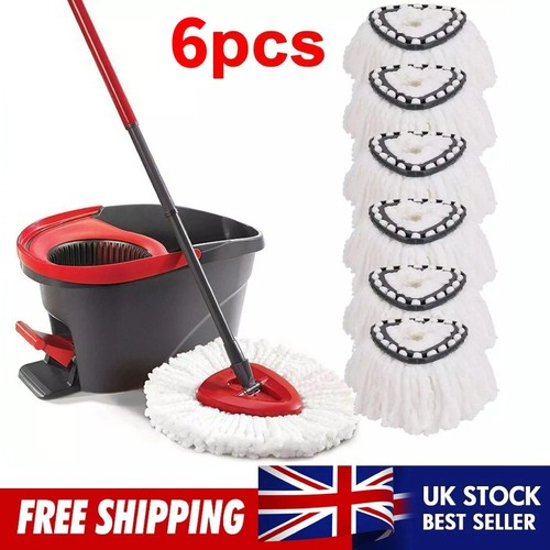 6x Replacement for Vileda Turbo Easy Wring Mop Heads Refill Microfibre Spin Mop 1