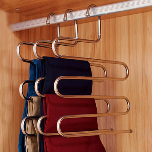 5 Tier S Shape Hanger Multi Layer Trouser Storage Closet Space Saving Organizer 2
