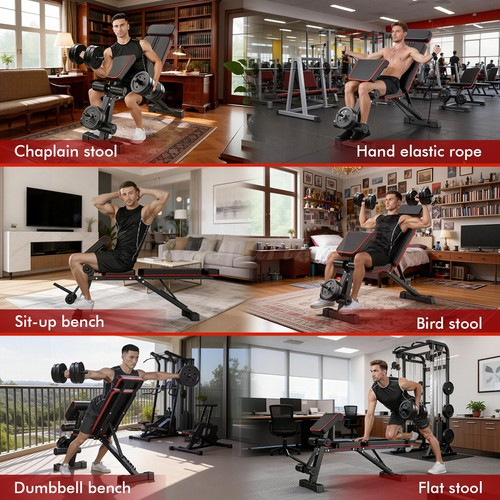 Weight Bench Adjustable Foldable Strength Gym Training Full Body Workout Bench 1
