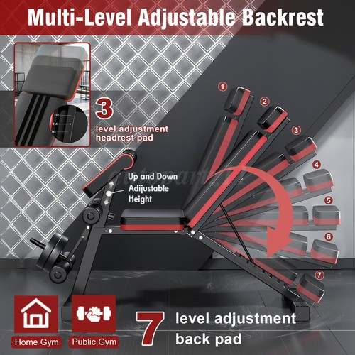 Weight Bench Adjustable Foldable Strength Gym Training Full Body Workout Bench 2