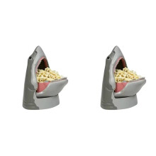 2X Seau à Popcorn en Forme de Requin - Boîte de Rangement pour Popcorn et Noix - Décoration de Table pour la Cuisine