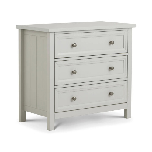 Maine 3 Drawer Wide Chest - Dove Grey 1