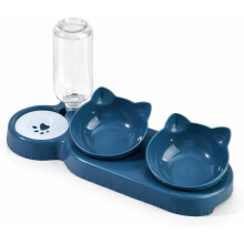 3-In-1 Cat Feeder Bowl Automatic Food & Water Dispenser Meal Bowls Water Fontain