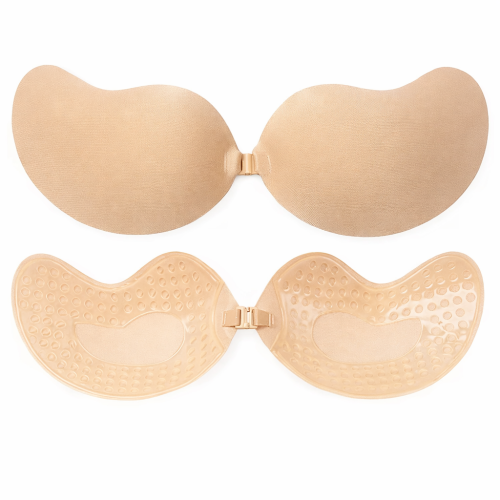 True Face 2PCS Strapless Invisible Silicone Bra Push Up Reusable StickOn Skin Friendly