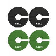 4 Stück Mikro-Hantelscheiben für Krafttraining, 0,25 Kg Grün und 0,5 Kg Schwarz