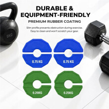 4 Stück Mikro-Hantelscheiben für Krafttraining, 0,75 Kg Blau und 0,25 Kg Grün