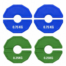 4 Stück Mikro-Hantelscheiben für Krafttraining, 0,75 Kg Blau und 0,25 Kg Grün