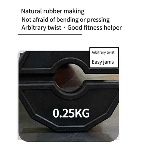 4 Stuks Micro-Type Halterschijven voor Krachttraining, 0,25 Kg, Zwart 2