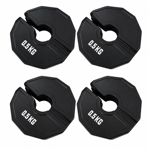 Lot de 4 Disques de Musculation Fractionnés de Micro-Type, 0,5 Kg, Noirs