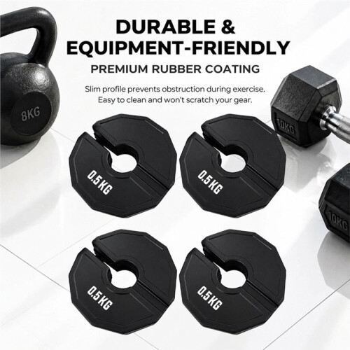 Lot de 4 Disques de Musculation Fractionnés de Micro-Type, 0,5 Kg, Noirs 1