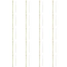20X Students Creamy White Plastic 8 Holes Flute Recorder W Cleaning Stick