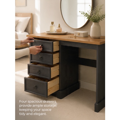 Mercers Furniture Corona Charcoal Grey Dressing Table 2