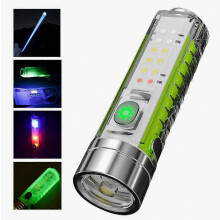 Linterna llavero multifuncional recargable USB tipo C, 8 modos, resistente al agua IPX6, iluminación diaria, comprobador de billetes.