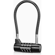 Upgraded 4-Digit Combination Padlock, Long Shackle Padlock, Outdoor Combination Padlock, Waterproof, Cable Combination Lock for Gym Lockers, Bicycle L