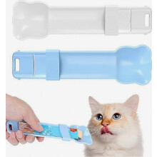 2 stuks kattenvoerstrips voor katten, voerdispenser met likbare puree voor kittens, knijplepel voor natvoer, vloeibare snacks, menglepel voor huisdier
