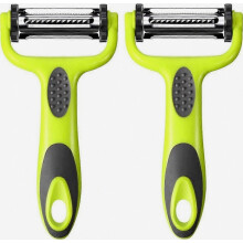 2Pcs Professional Vegetable Peeler and Fruit Peeler, 3 in 1 Vegetable Peeler, Swivel Peeler, Julienne Peeler, Potato Peeler, Carrot Peeler (Green)