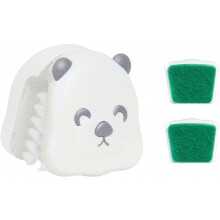 BladeBrush Knife and Cutlery Cleaner Brush Bristle Scrub Kitchen Washing Non-Slip,Changeable Scrub Head and Scouring Pad (White)