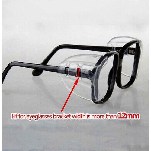 2 Pairs Universal Durable Clear Side Shields Protection For Eyeglasses Glasses 2