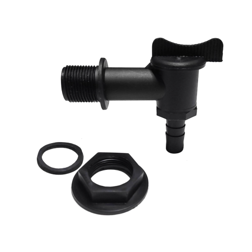 Pack of 3 Black Plastic Water Butt Taps 2