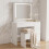 (Fantasy) Dressing Table Set with Hollywood LED Mirror 8