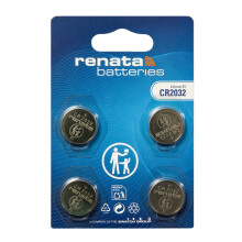 Renata CR2032, 2032, 3V Lithium Knopfzellen - 4er Blister