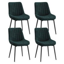 (Green, Set of 4) SMARTUE Dining Chairs Set of 4, Tech Fabric Upholstered Chairs with Curved Back and Metal Legs