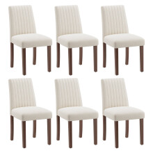 (Beige, Set of 6) Smartue 48cm H Fabric Upholstered Upholstered Back Side Chair