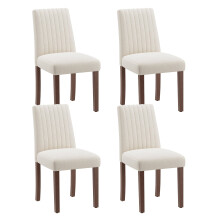 (Beige, Set of 4) Smartue 48cm H Fabric Upholstered Upholstered Back Side Chair