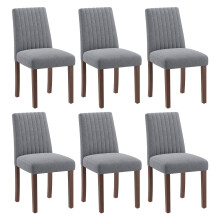 (Dark Grey, Set of 6) Smartue 48cm H Fabric Upholstered Upholstered Back Side Chair