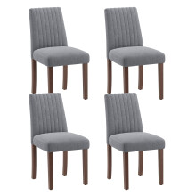 (Dark Grey, Set of 4) Smartue 48cm H Fabric Upholstered Upholstered Back Side Chair
