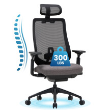 (Dark Grey) SMARTUE XK Atlas Ergonomic Mesh Office Chair, High Back, 4D Arms, Slide Seat and Nylon Base