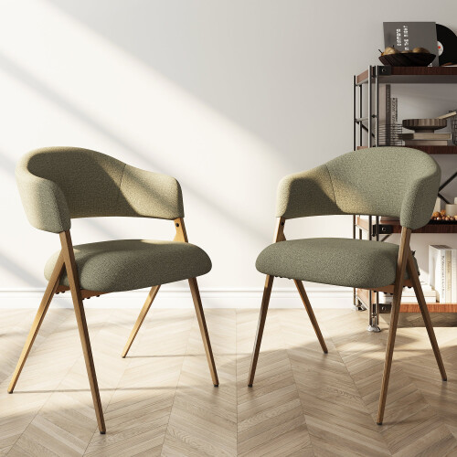 (Green) Smartue 48cm H Fabric Upholstered Upholstered Back Armchair 1