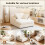 (Beige) Smartue Oversized Cloud Chaise Lounge With Cup Holders & Side Pocket, No Assembly Required 5