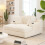 (Beige) Smartue Oversized Cloud Chaise Lounge With Cup Holders & Side Pocket, No Assembly Required 7