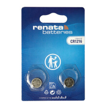 Renata CR1216, 1216, 3V Lithium Knopfzellen - 2er Blister