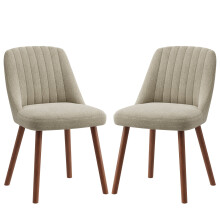 (Camel, Set of 2) SMARTUE 47cm H Fabric Upholstered Upholstered Back Side Chair