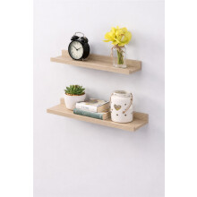 Set of 2 Shelf 48cm Wide Photo Wall Mounted Floating Shelves Oak G-0411