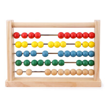 The Magic Toy Shop Wooden Abacus with 50 Beads Counting Number Frame Maths Toy for Kids & Toddlers