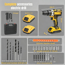Perceuse-visseuse à percussion sans fil 21V, Couple 45 Nm, 2 batteries, Set D-45N.M-2